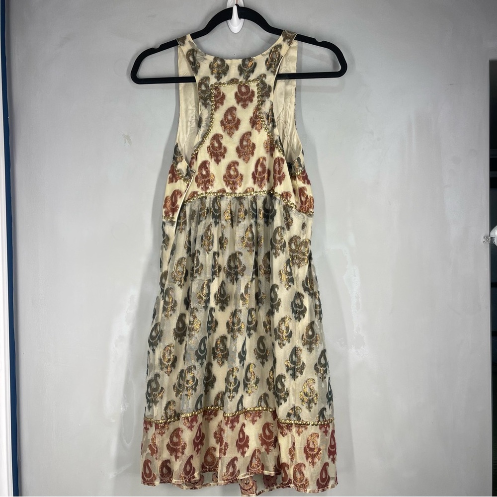 Free People Party Champagne Combo Mini Dress Size 6 - Picture 7 of 12